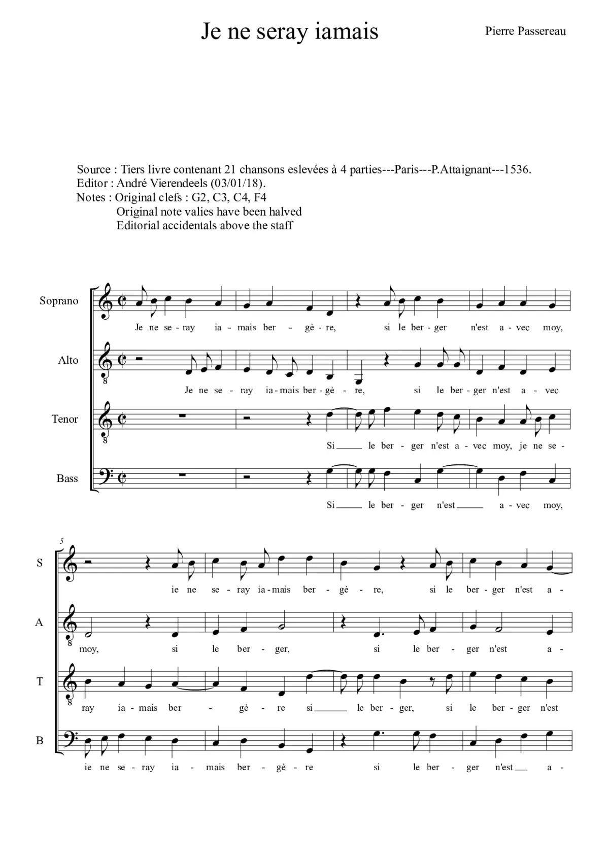 Je ne seray jamais bergère - Page 1