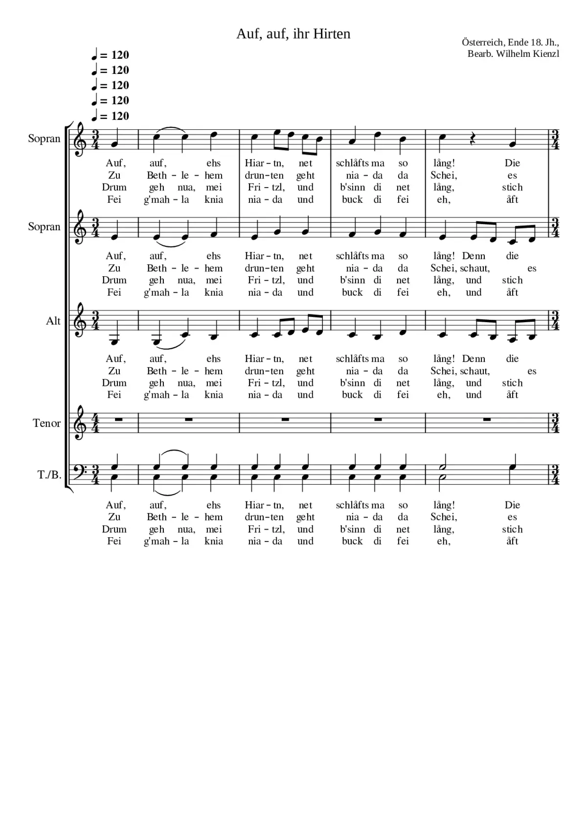 Auf auf ihr Hirten - Page 1