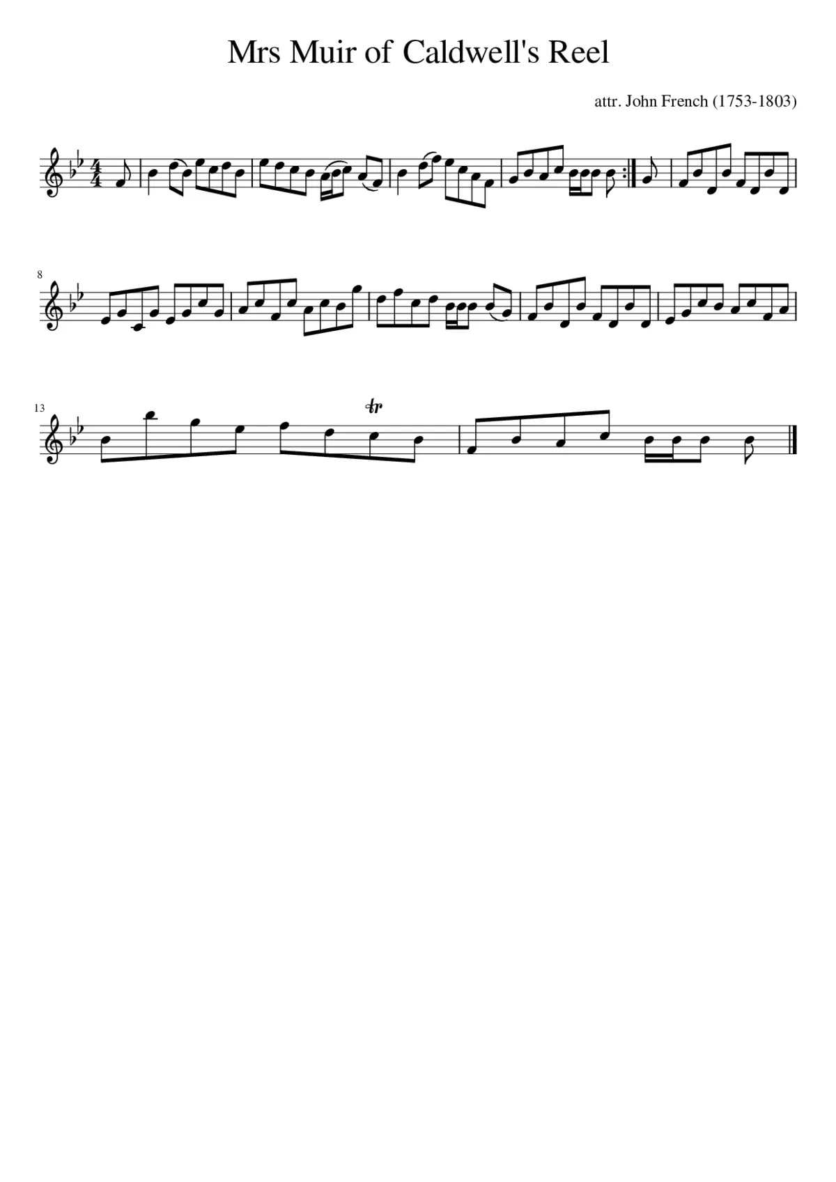 Mrs Muir of Caldwell's Reel - Page 1