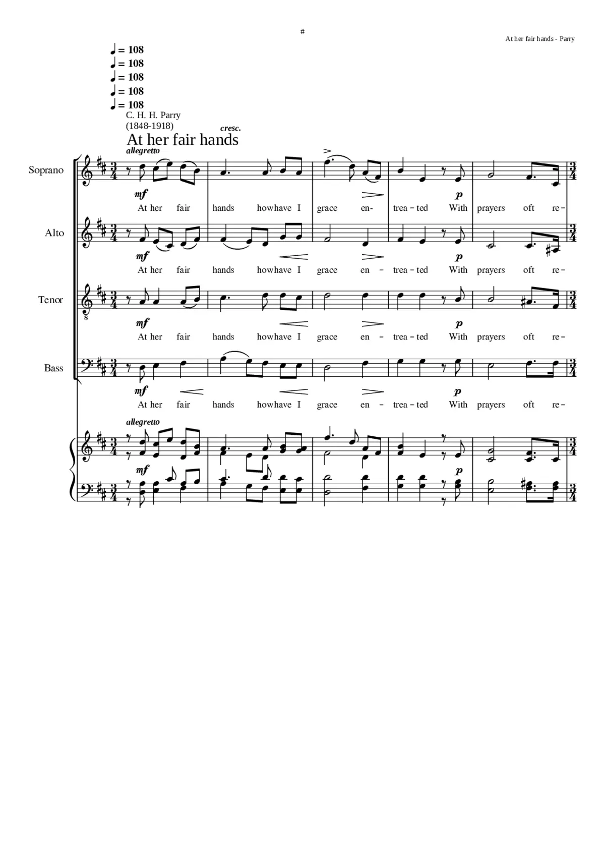 At her fair hands - Page 1