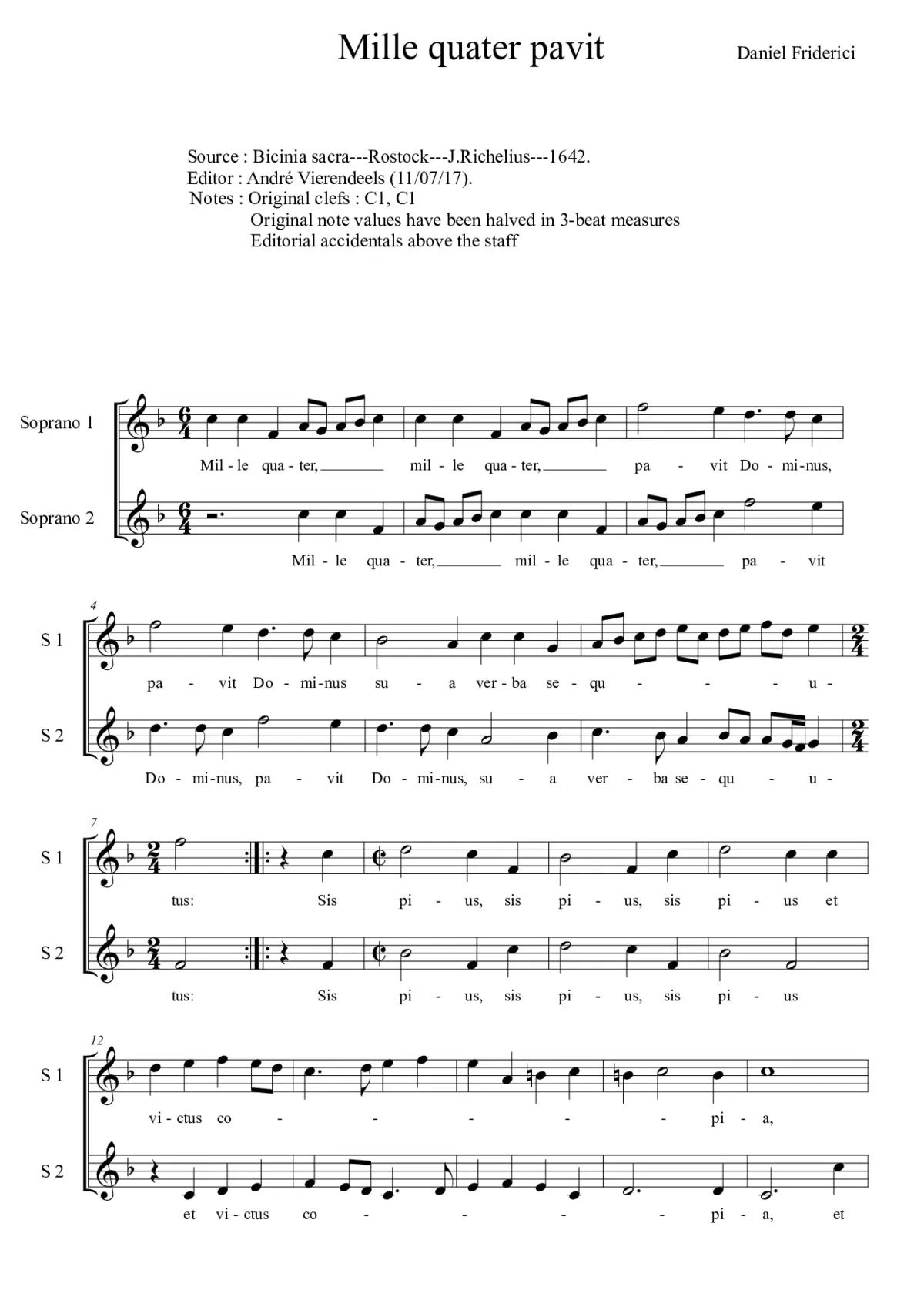 Mille quater pavit Dominus - Page 1