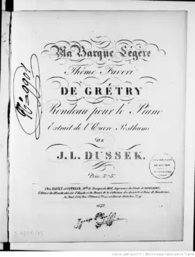 Rondo on Grétry's Air 'Ma barque légère'