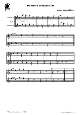 12 Airs à deux parties