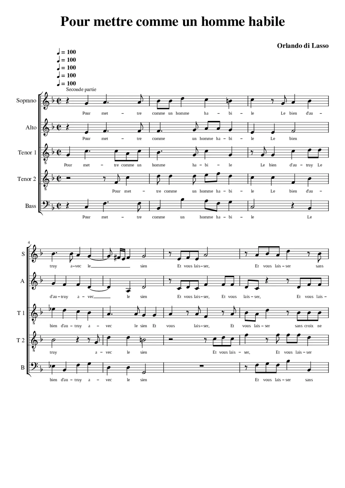 Pour mettre comme un homme habile - Page 1