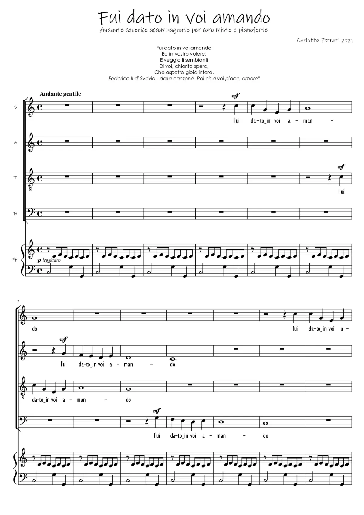 Fui dato in voi amando - Page 1