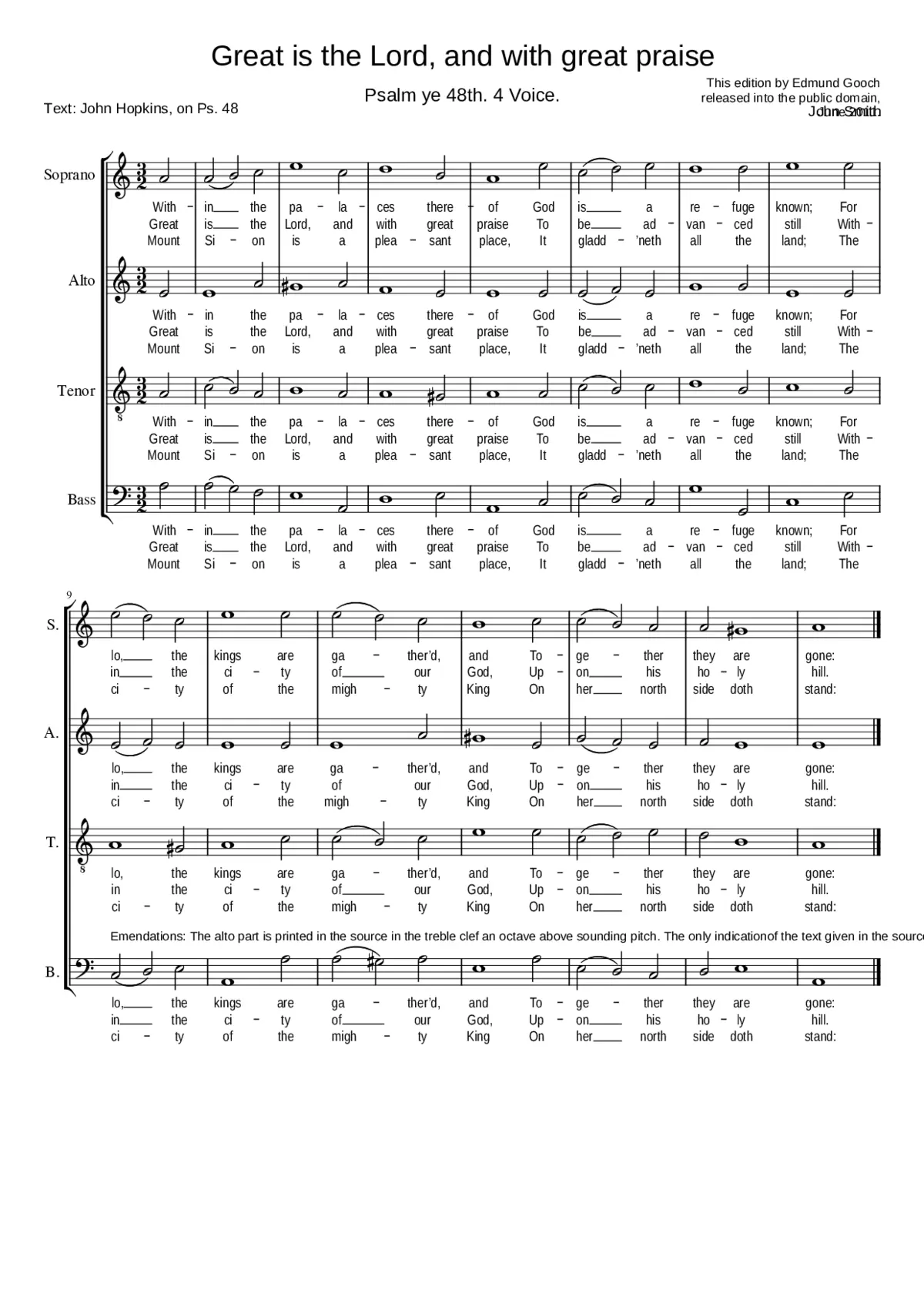 Great is the Lord and with great praise - Page 1