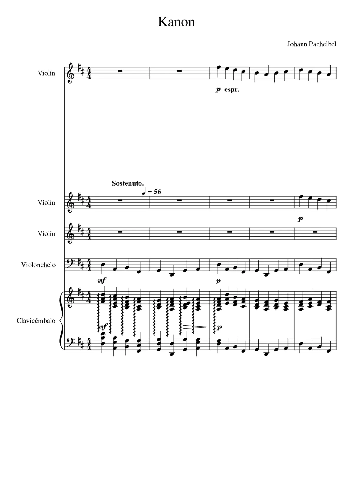 Kanon de pachelbel SANZ - Page 1