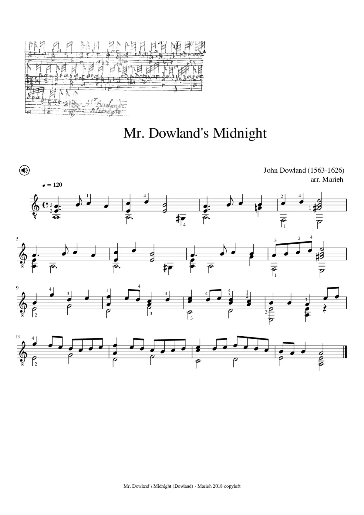 Mr Dowland's Midnight - Page 1
