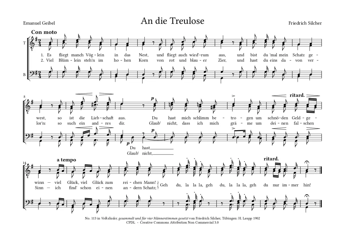 An die Treulose - Page 1