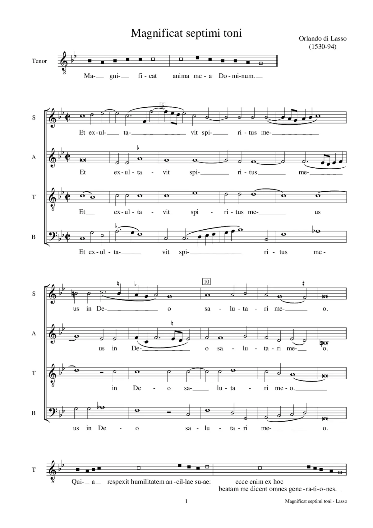 Magnificat septimi toni - Page 1