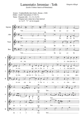 Lamentatio Jeremiae - Sabbato Sancto - Teth