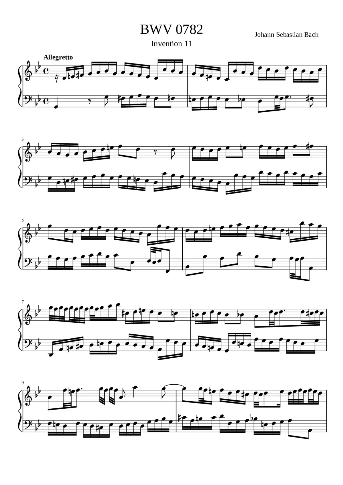 Invention in G minor BWV 782 - Page 1