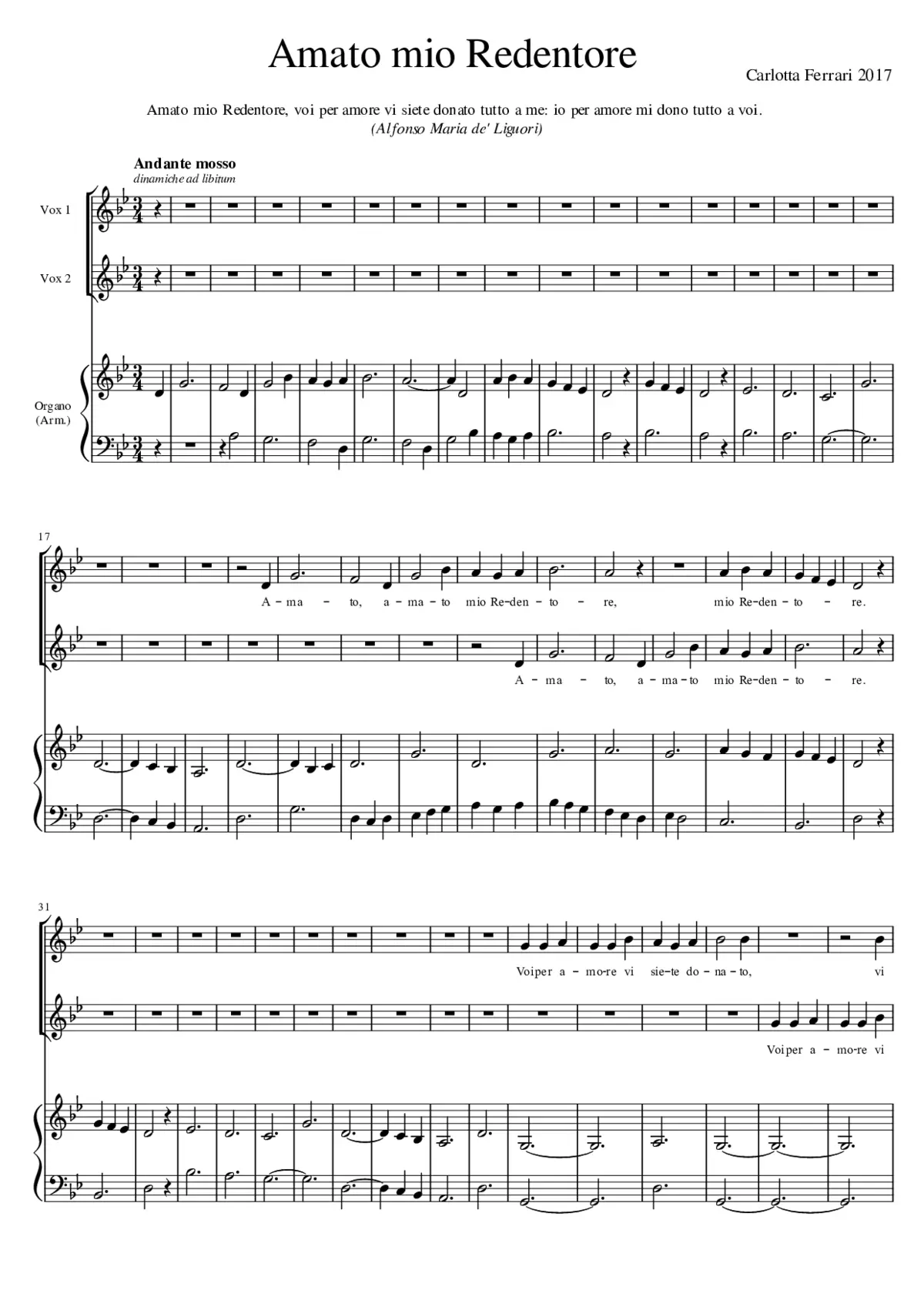 Amato mio Redentore - Page 1
