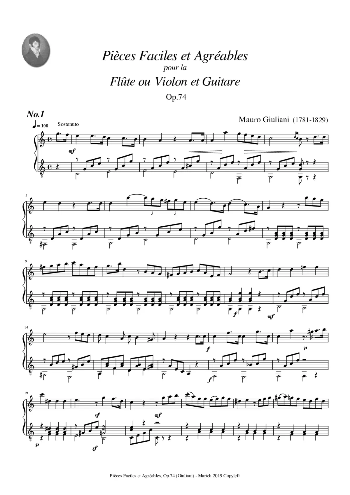 16 Pièces faciles et agréables Op.74 - Page 1