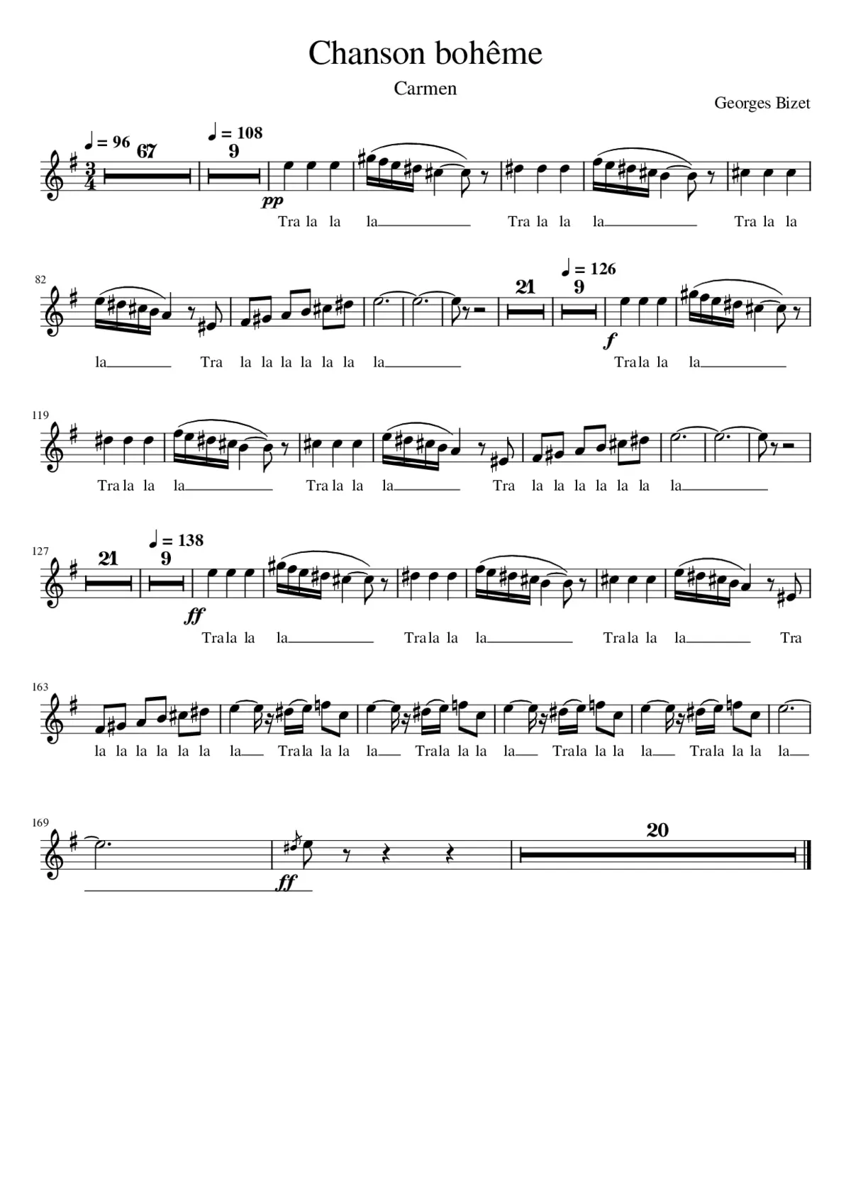 Chanson bohème de 'Carmen' - Page 1