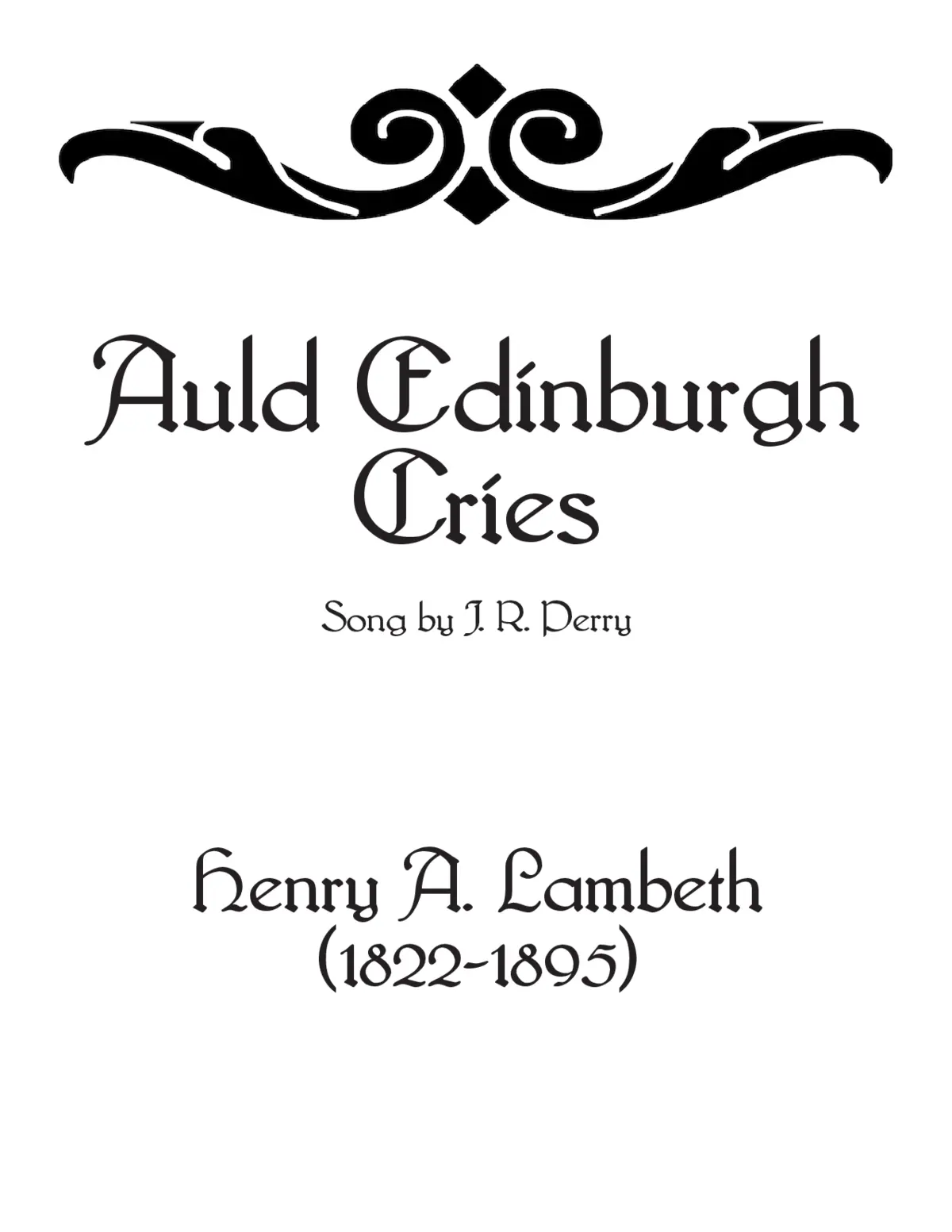 Auld Edinburgh Cries - Page 1