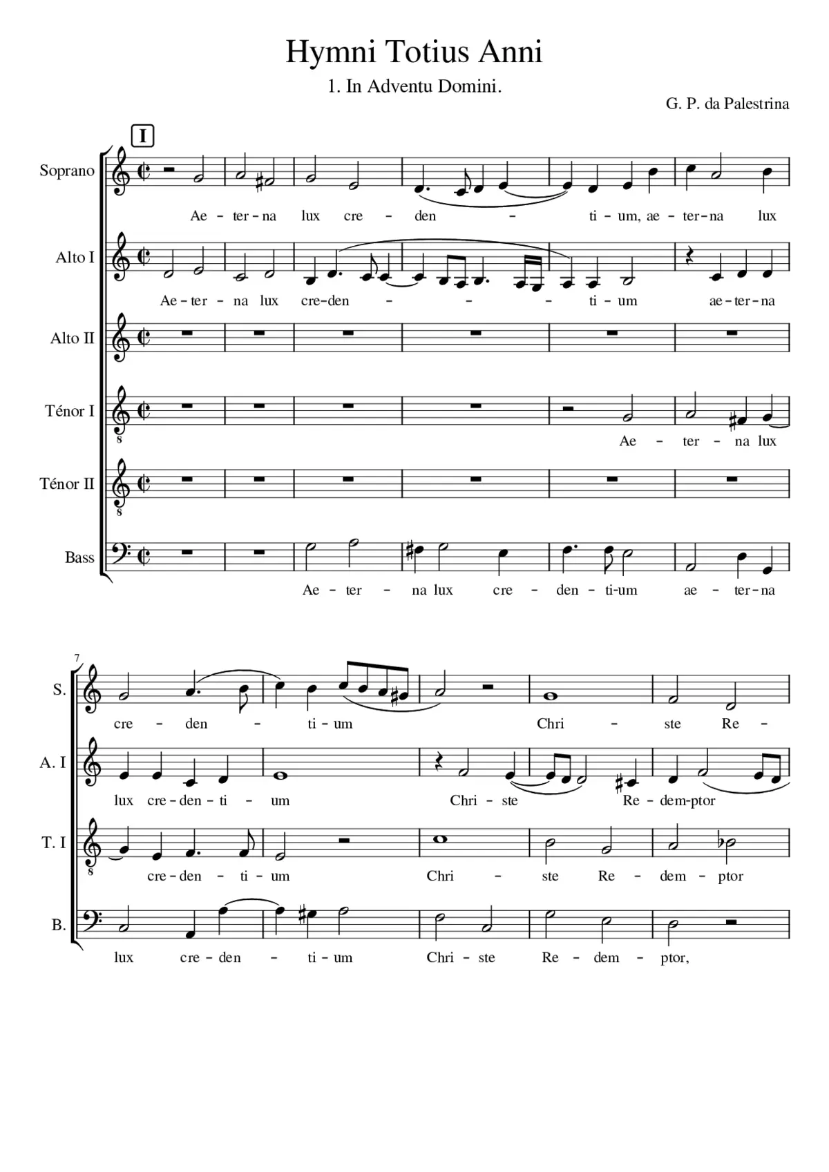 Hymni Totius Anni - 1. In Adventu Domini - Page 1