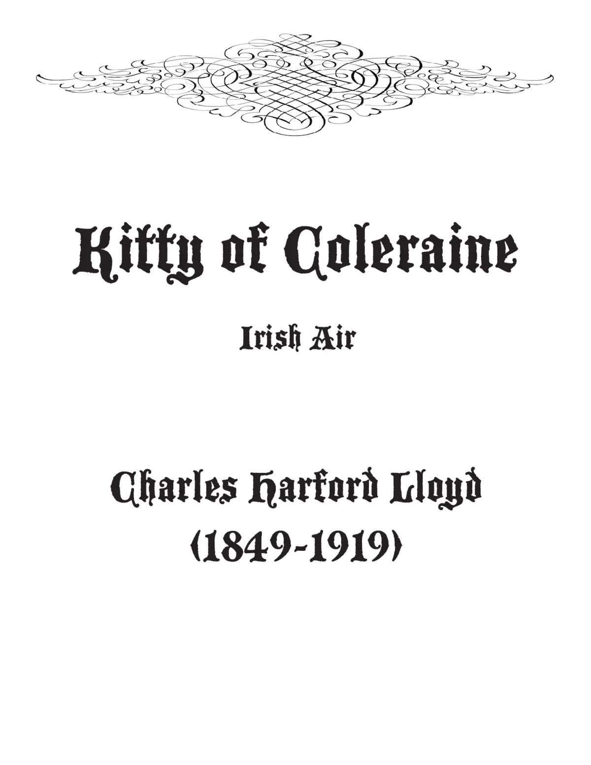 Kitty of Coleraine - Page 1