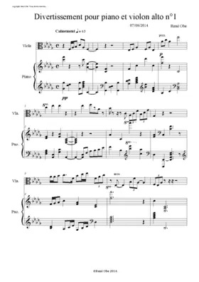 Deux divertissements pour piano et violon alto