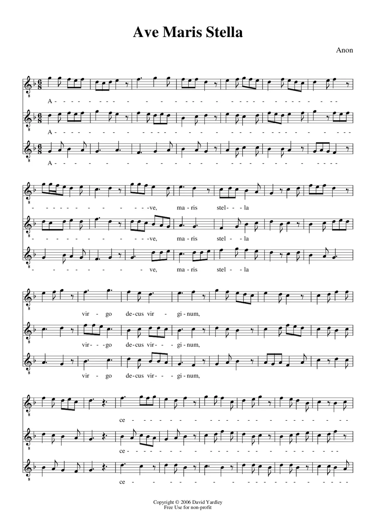 Ave maris stella II - Page 1