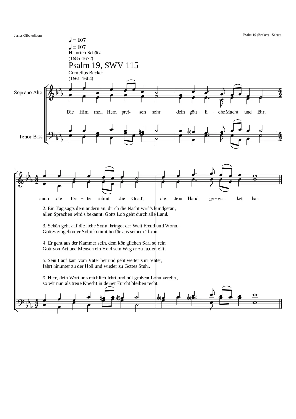 Die Himmel Herr preisen Dein göttliche Macht SWV 115 - Page 1