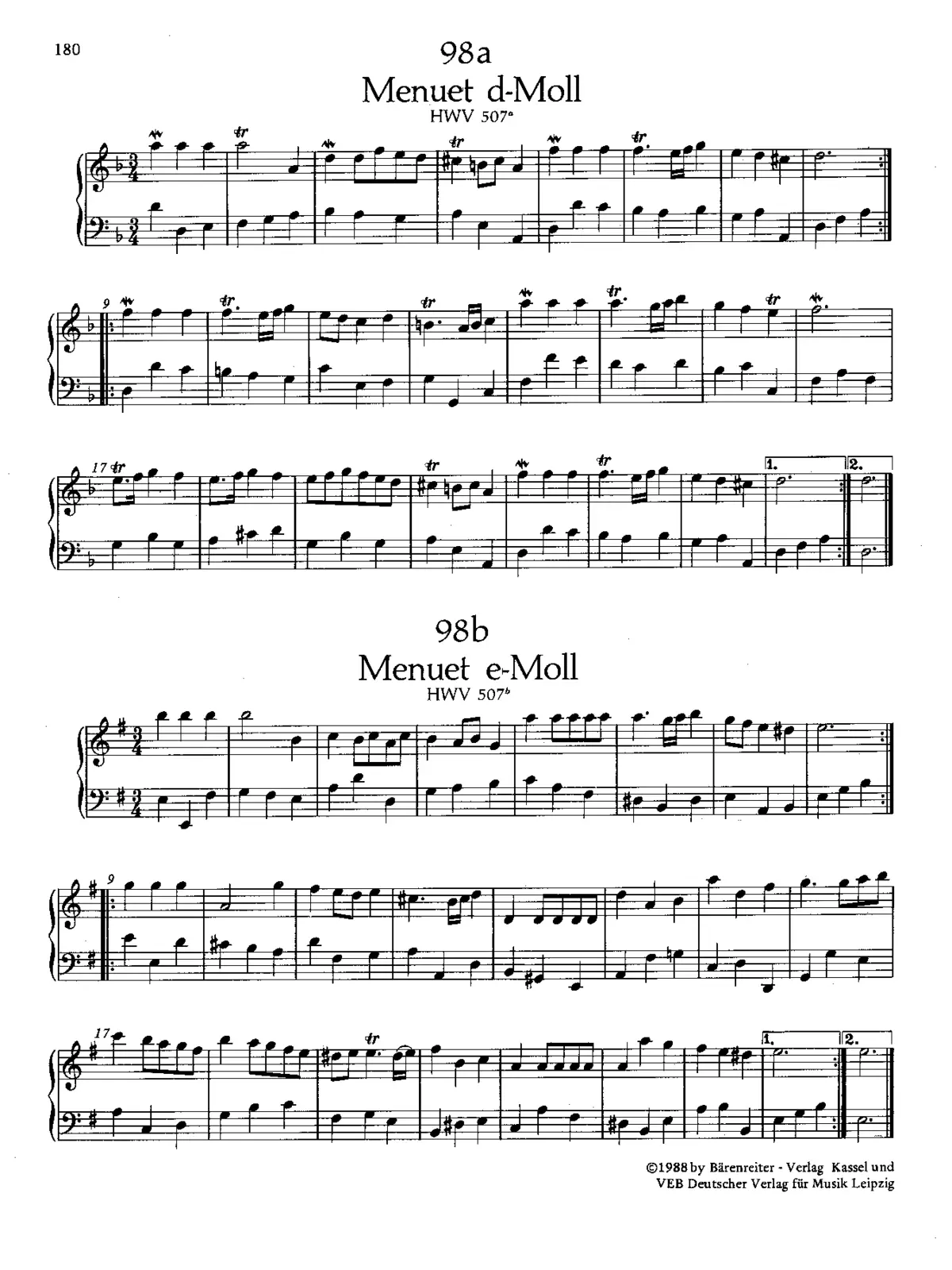 Minuet in D minor - Page 1