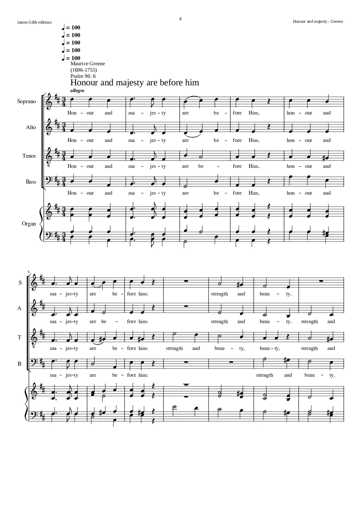 Honour and majesty are before him - Page 1