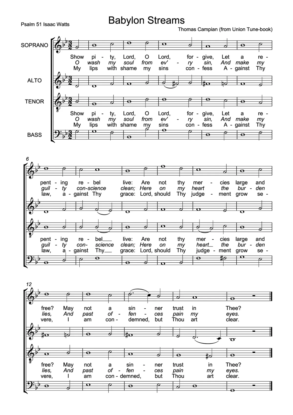 Babylon streams (Psalm 51) - Page 1
