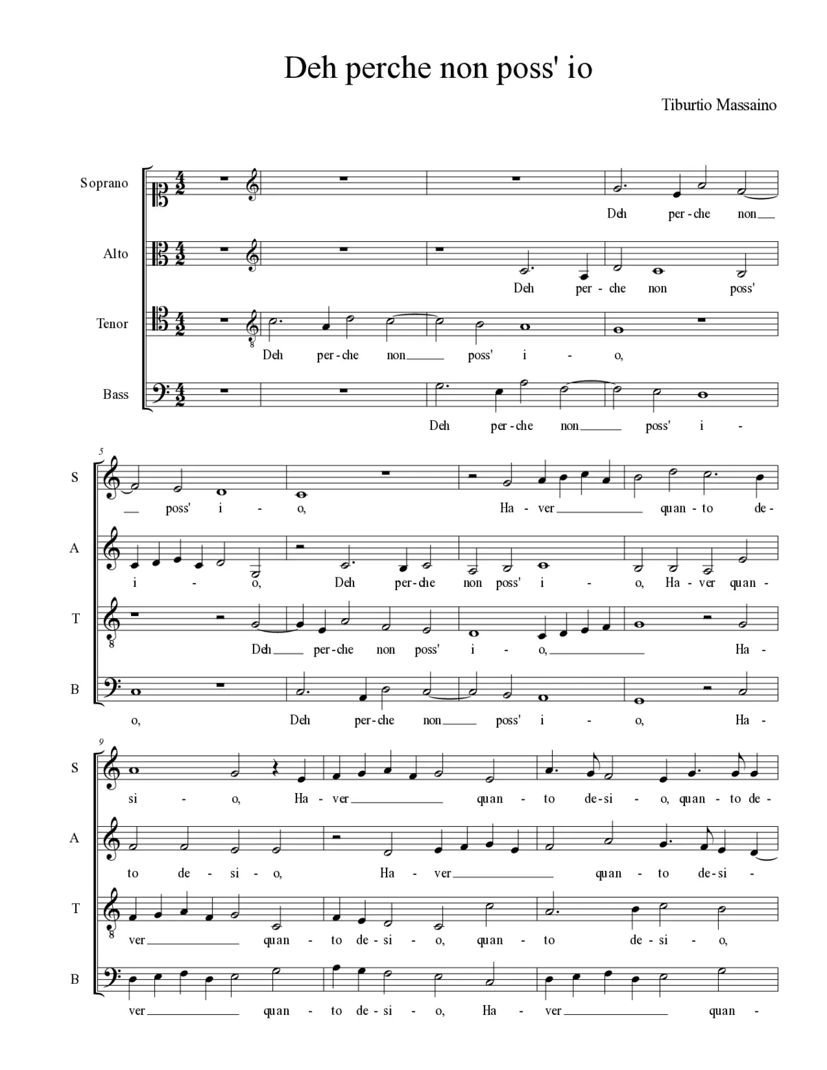 Deh perche non poss' io - Page 1