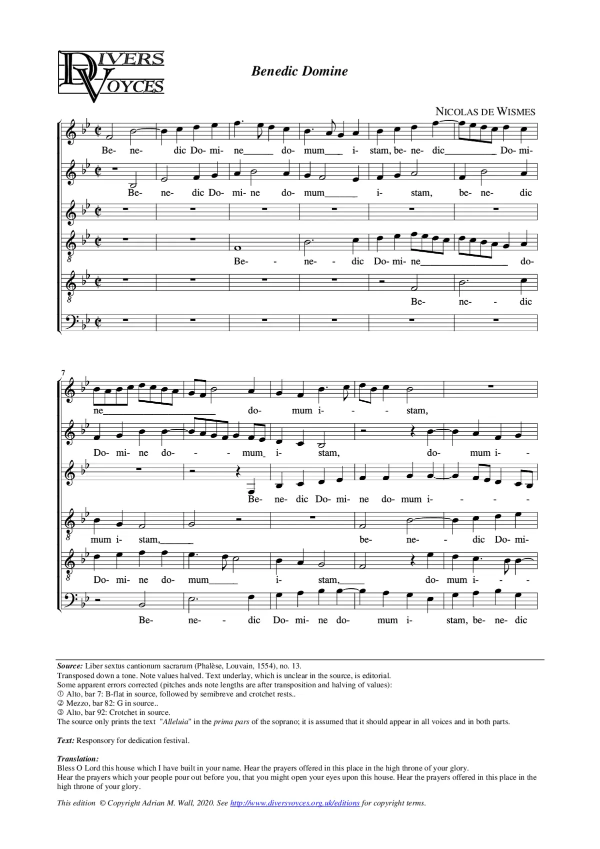 Benedic Domine - Page 1