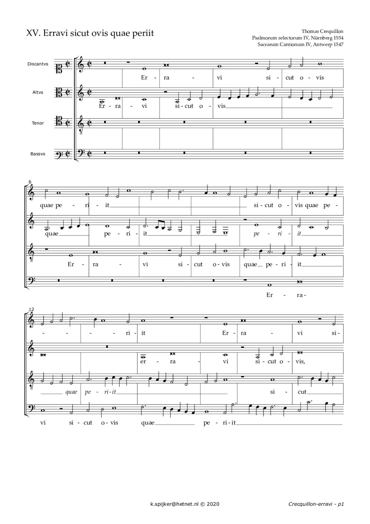 Erravi sicut ovis - Page 1