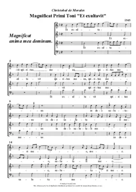 Magnificat Primi Toni 'Et exultavit'