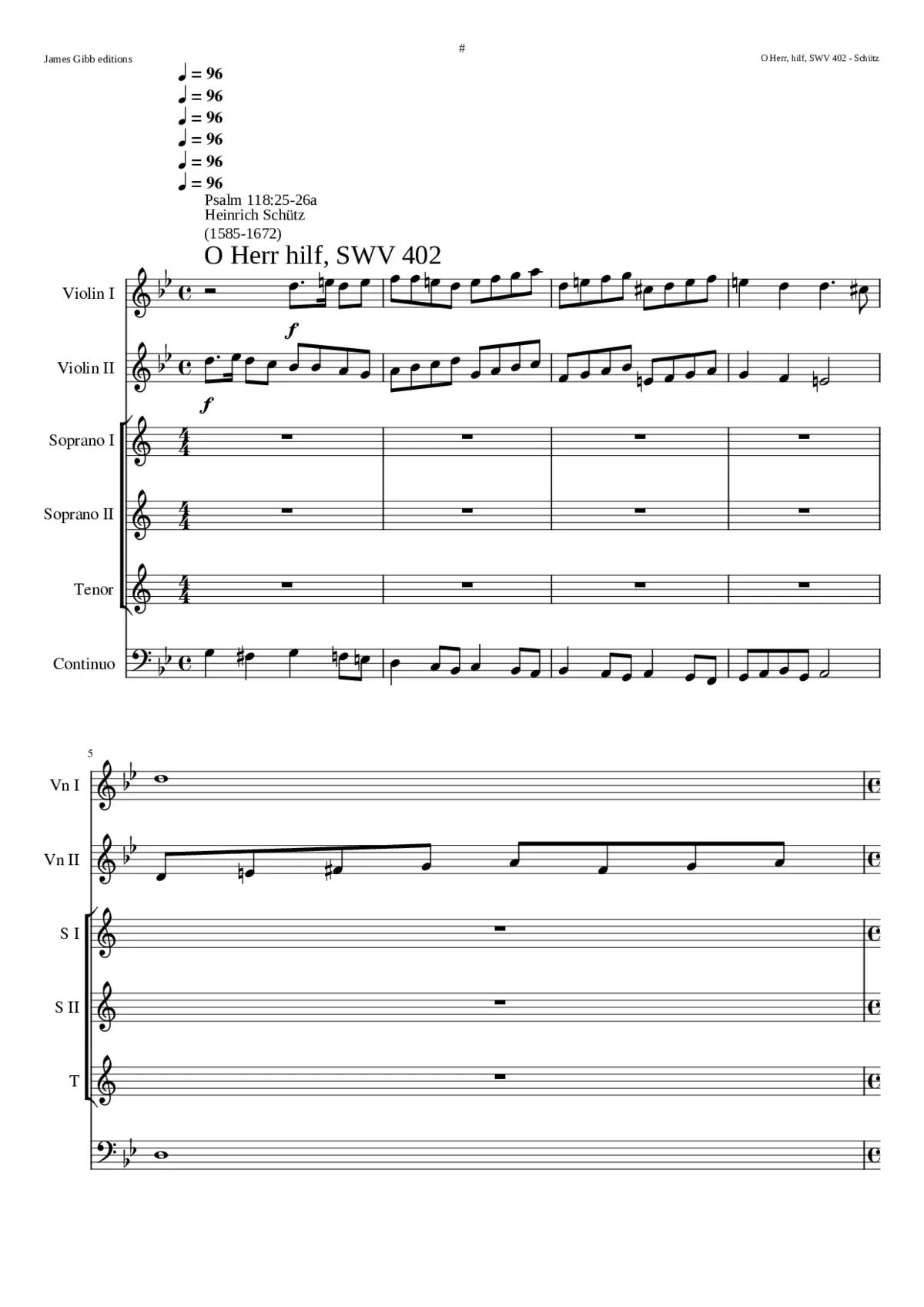 O Herr hilf SWV 402 - Page 1