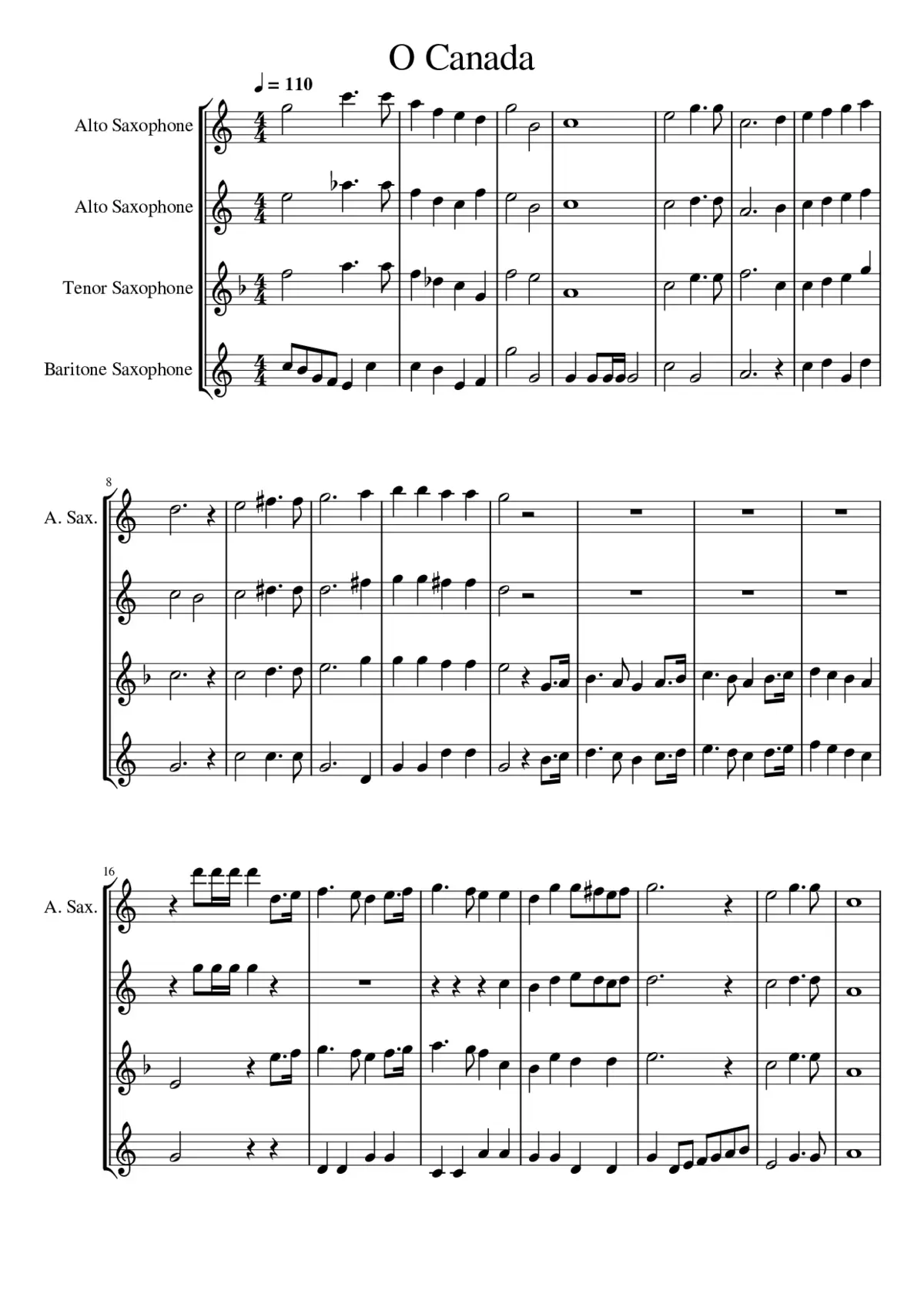 O Canada - Page 1