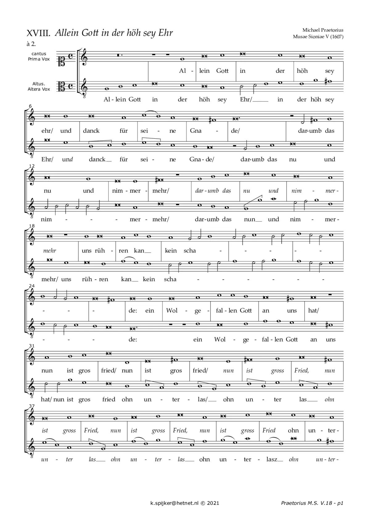 Allein Gott in der Höh sei Ehr a 2 - Page 1