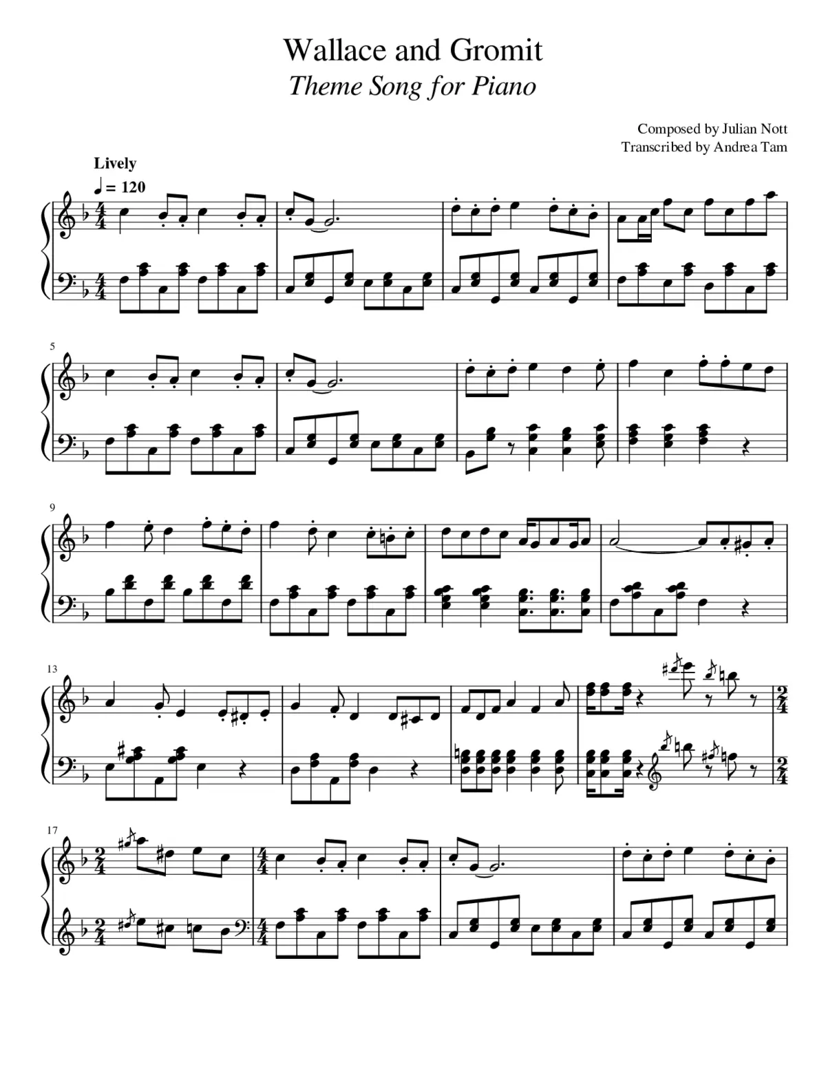 Wallace and Gromit Theme - Page 1