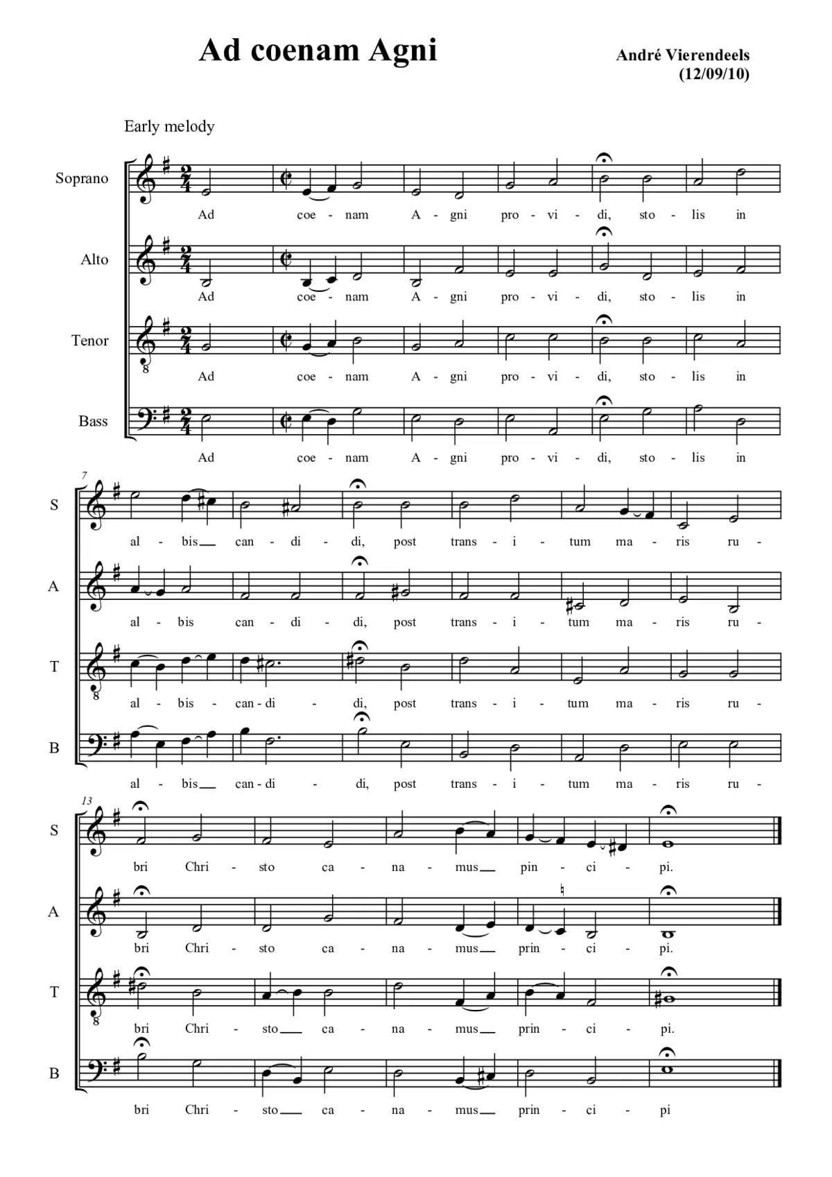 Ad coenam Agni providi I - Page 1