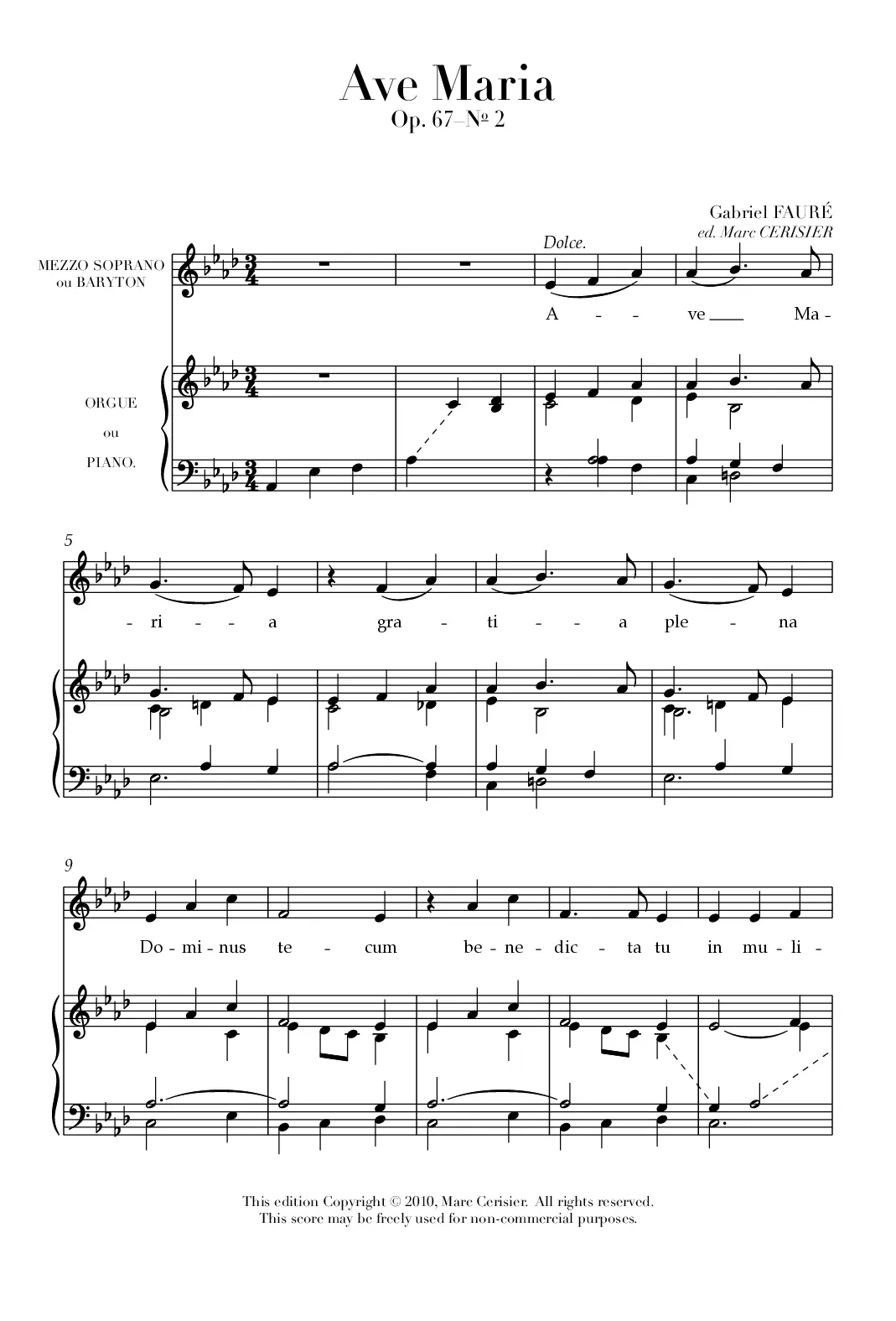 Ave Maria, Op. 67, No. 2 - Page 1