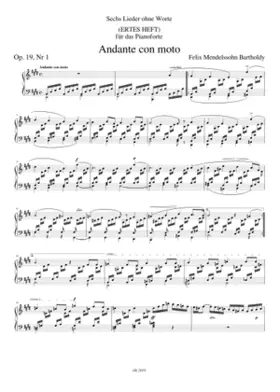 Sechs Lieder ohne Worte Op. 19 Nr 1 Andante con moto