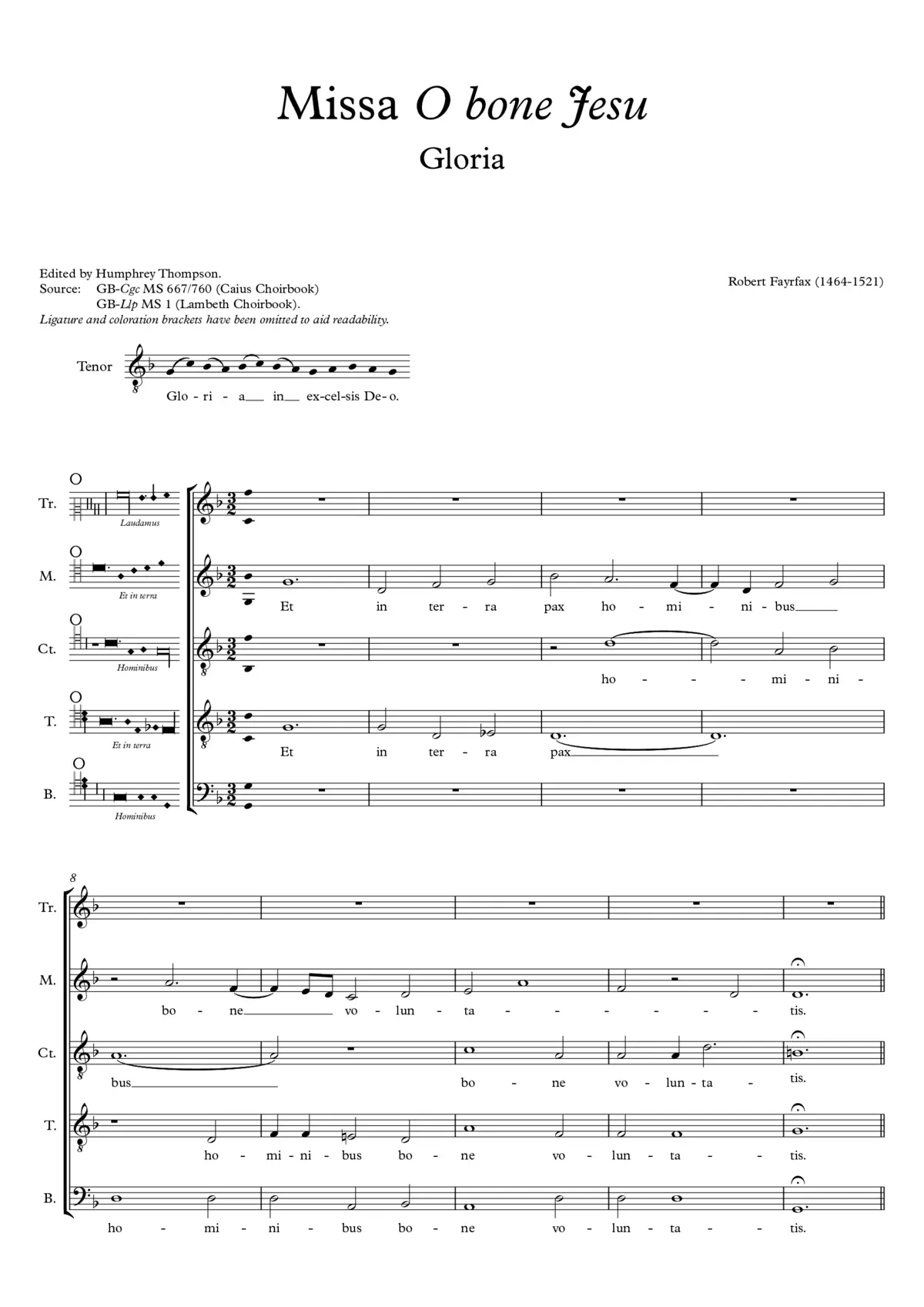 Missa O bone Jesu - Page 1