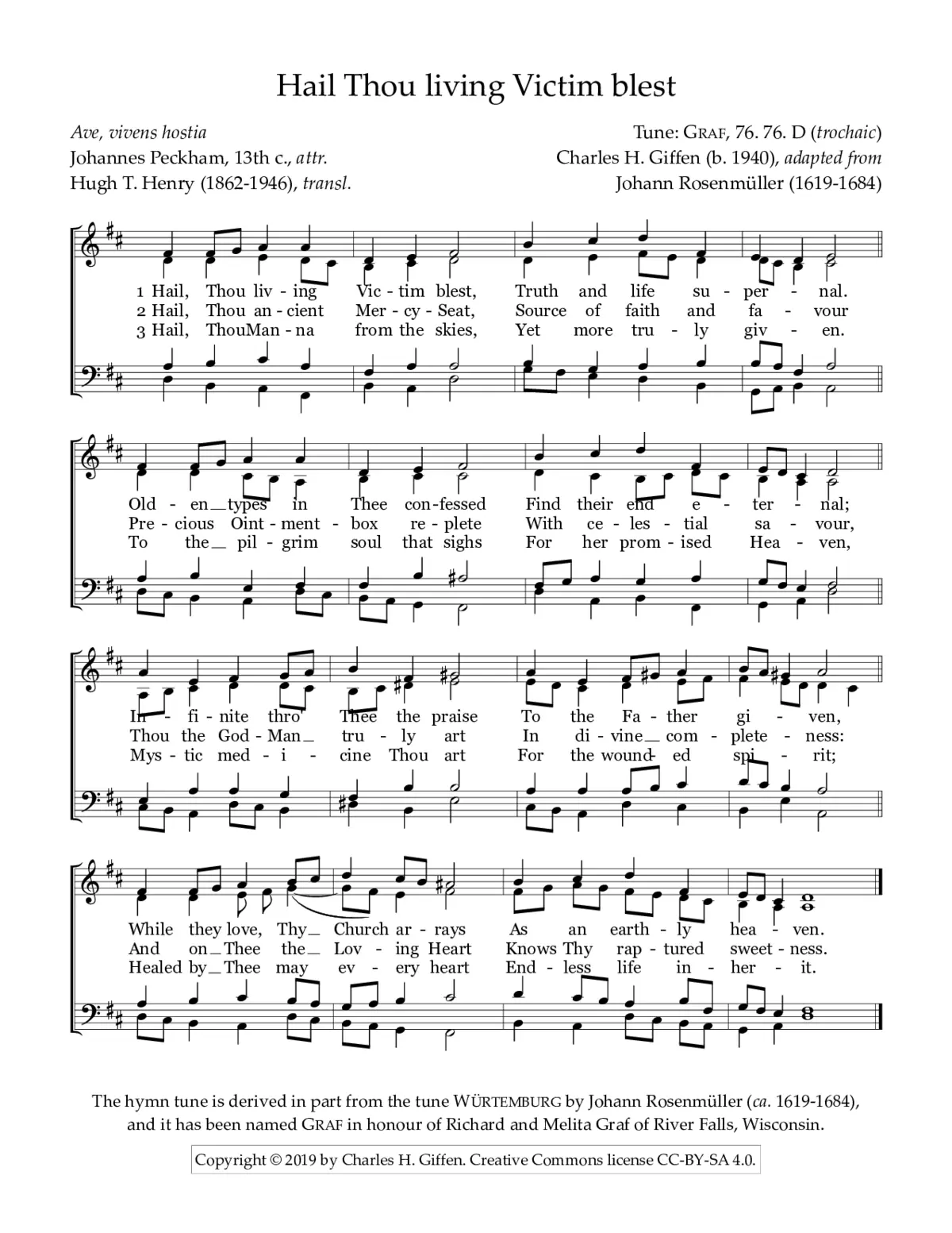 Hail, Thou living Victim blest - Page 1