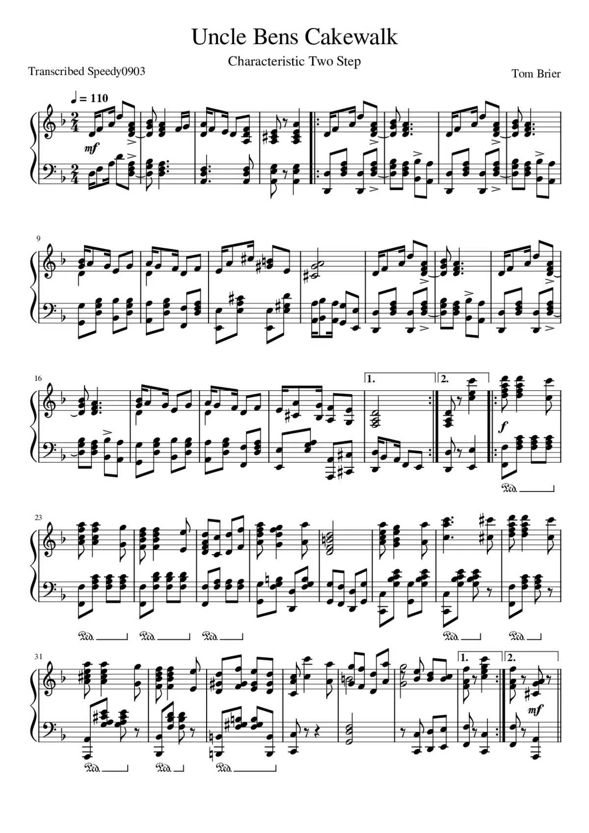 Uncle Ben's Cakewalk - Page 1