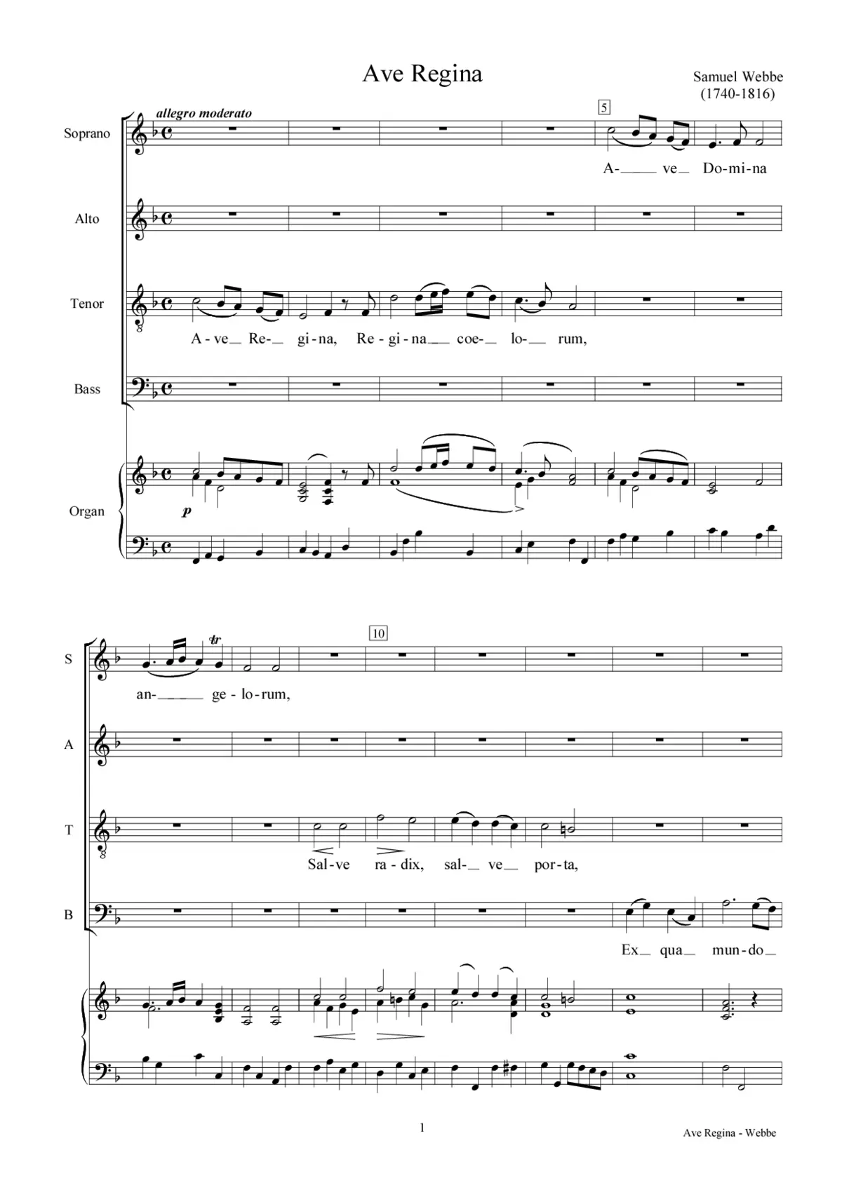 Ave Regina I - Page 1