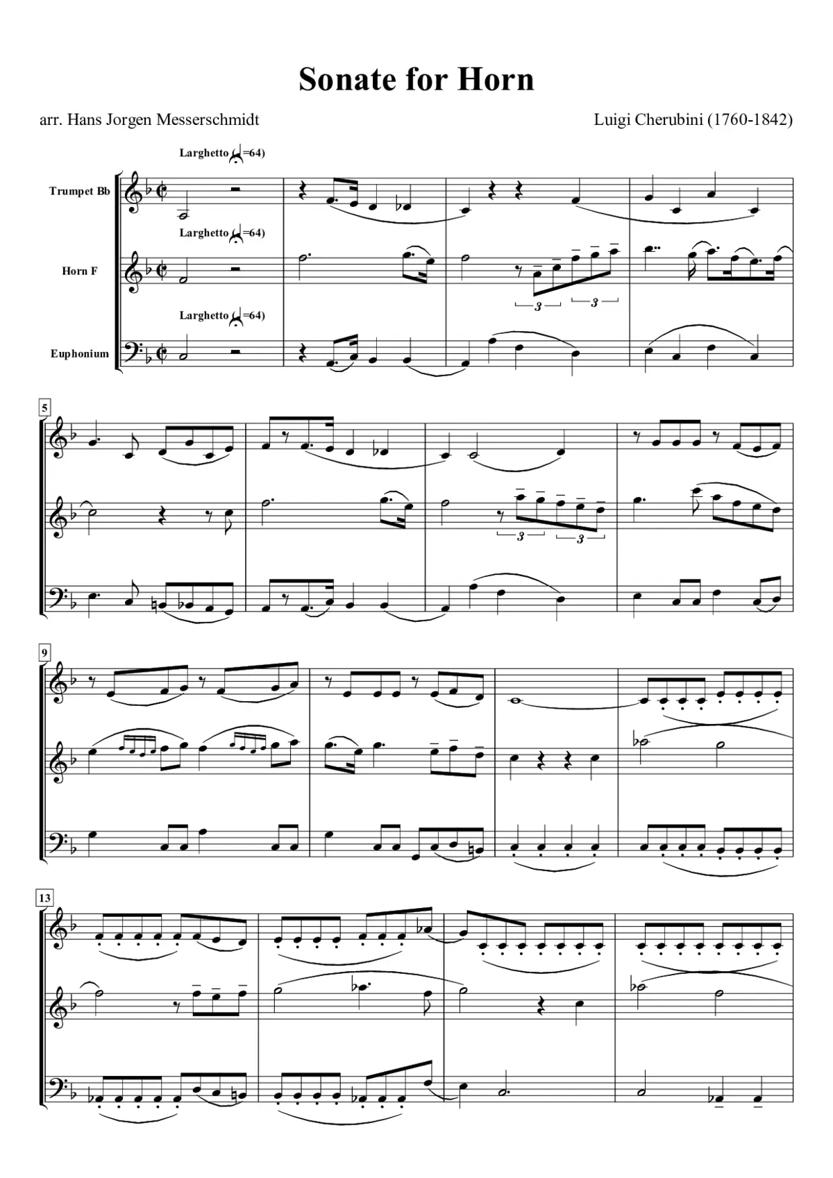 2 Sonaten for Waldhorn und Streichorchester - Page 1