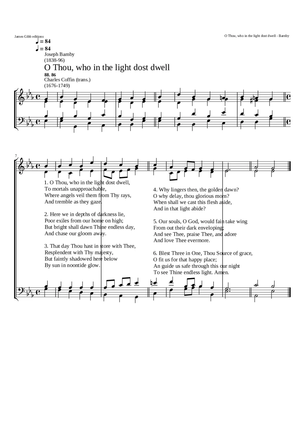 O Thou who in the light dost dwell - Page 1