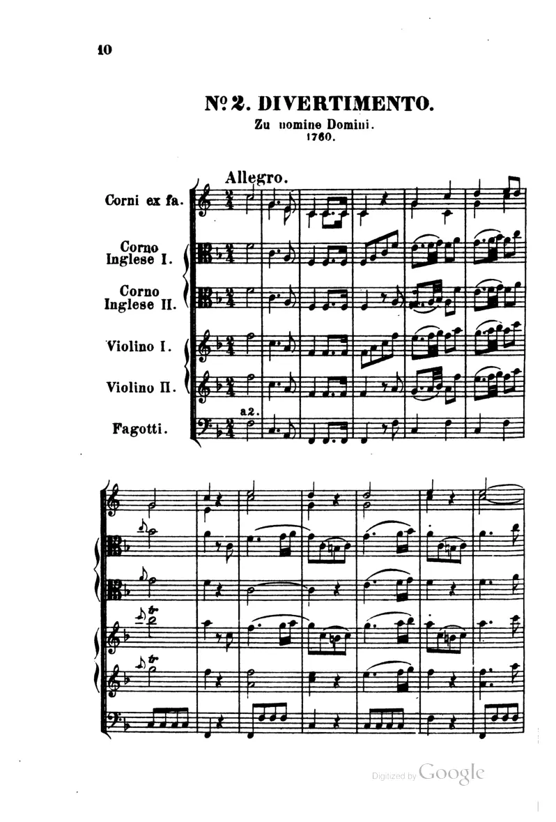 Divertimento in F major - Page 1