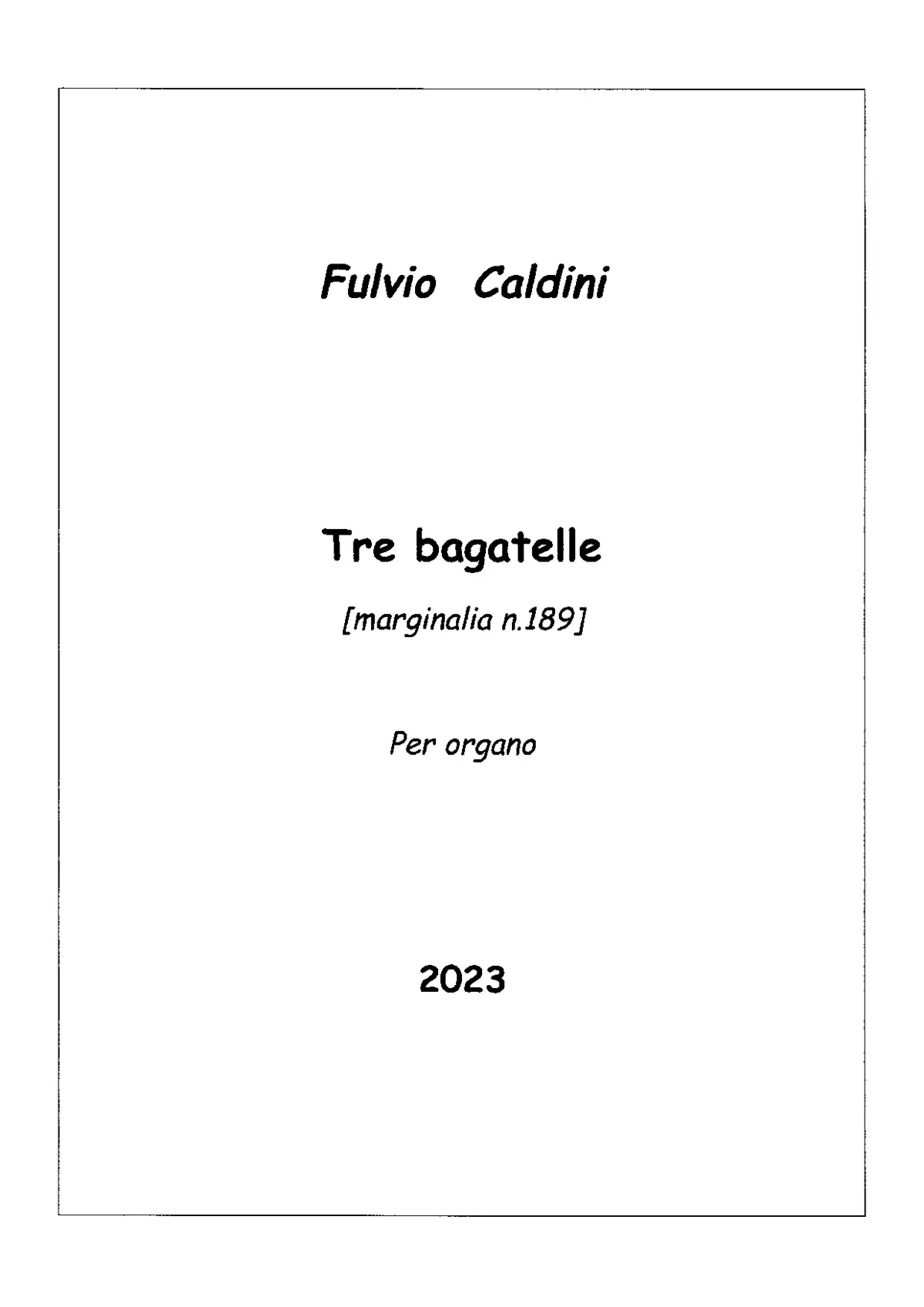 3 Bagatelle - Page 1