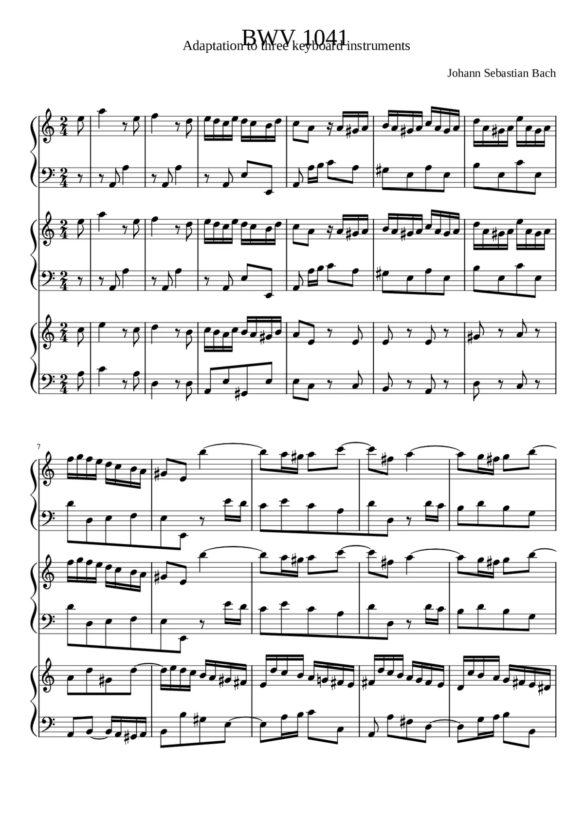 Violin Concerto in A minor BWV 1041 - Page 1