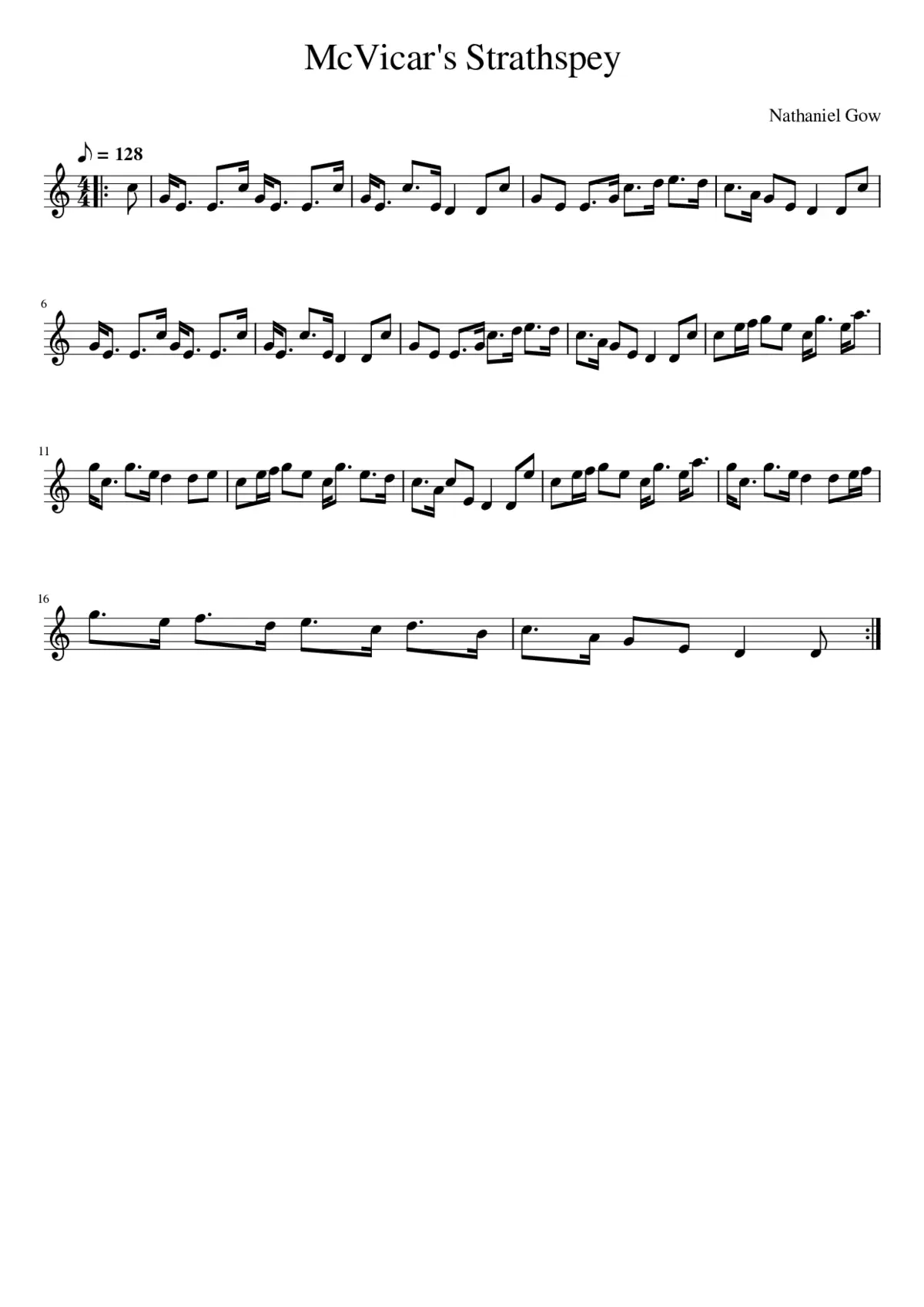 McVicar's Strathspey - Page 1