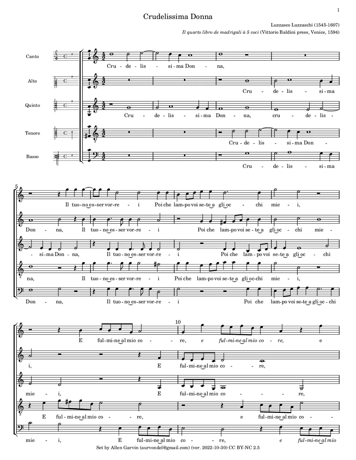 Crudelissima Donna - Page 1
